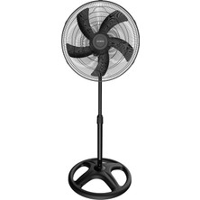 Kumtel KTF-345 Siyah 18 İnç Ayaklı Vantilatör 60 W, 5 Kanatlı, 3 Kademeli, 132 cm Ayarlanabilir Yükseklik