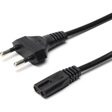 Cescesor Yazıcı Güç Kablosu 220V 2 Pinli Tv ve Ps4 Uyumlu Teyp Fiş (1.5m)
