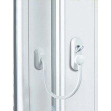Mikasso Pvc Pimapen Anahtarlı Cam Kilidi Çelik Halatlı Hırsız Kilidi Bebek Çocuk Emniyet Kilidi Beyaz