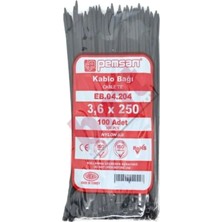 Mikasso Klips Kablo Bağı 3.6X250 Siyah (100LÜ Paket) Kablo Cırdı