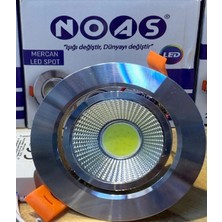 Mikasso Noas Mercan 5 Watt 5W Cob LED Spot Lamba Krom Kasa + Beyaz Işık Garantili ( Delik Çapı 6-7 cm )