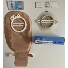 PremiumPort Ostomi Torbası Opak 60 Uyumlu mm 90 Adet ve Şeffaf Adaptör 30 Adet