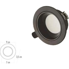 Mikasso Başak 8W Üç Renk LED Armatur (Siyah Kasa)
