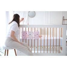 Özgürce Yıldız Desenli Pamuklu Bebek Yatak Kenarı Koruyucu, Yumuşak ve Güvenli