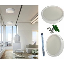 Mikasso 25W Beyaz Kasa Sıva Üstü Oval LED Panel Armatür CT-5271B-B Beyaz Işık