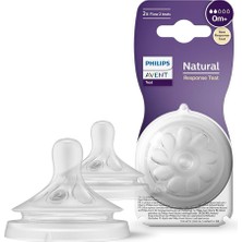 Renklime Philips Avent Natural Response 2'li Biberon Emziği, 2 Numara, 0 Ay+