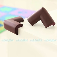 Özgürce Kahverengi Kauçuk Köşe Koruyucu 4'lü Güvenli ve Şık Koruma Seti