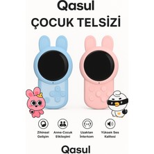 Özgürce Sevimli Tavşan Çocuk Telsizi, LED Işıklı, 1-3 Km Çekim Mesafesi, Çiftli Set