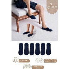 Tina Atelier 6 Çift Erkek Düzpamuklu Kaydırmaz Silikon Topuklu Babet Çorap Seti