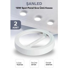 Mikasso 18W Spot Panel Beyaz Sıva Üstü Kasası 2 Adet