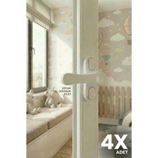 Özgürce 4'lü Beyaz Pencere Güvenlik Kilidi Seti, Çocuk Güvenliği Için Uygun