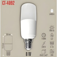 Mikasso Cata E14 LED Pil Ampul - CT-4092 Beyaz Işık
