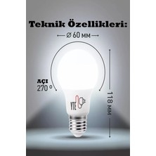 Mikasso 6500 K E 27 Beyaz LED Ampul 9 W Yüksek Kalite Göz Yormayan Ampul