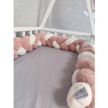 Özgürce 500 cm 3'lü Örgü Koruma Modeli, Pufuş Kumaş, Montessori Yatak Kapı Açık