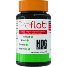 HDG Serials Preflat Lipaz, Proteaz, Amilaz ve Probiyotik İçeren 30 Kapsül