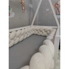 Özgürce 360 cm 4'lü Örgü Koruma Modeli Peluş Kumaş Beşik Için
