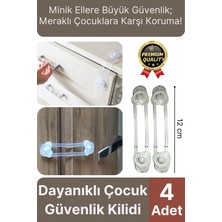 Özgürce Çekmece Dolap Kapağı Güvenlik Kilidi 4'lü, Ayarlanabilir ve Çocuk Güvenliği