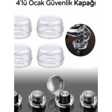 Özgürce 4’lü Şeffaf Güvenlik Emniyet Kapağı Seti, Ocak ve Fırın Anahtarı MIT1167