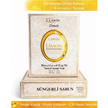 Lawin Limon Özlü Doğal Süngerli Sabun – Banyo Süngeri Lif, Peeling Etkili, Zengin Köpük