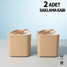 LE Paris 2 Adet Set Kürekli Çok Amaçlı Saklama Kabı | Deterjan, Erzak, Bakım & Kozmetik Düzenleyici