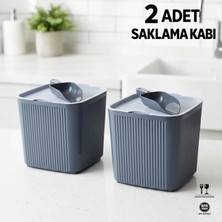 LE Paris 2 Adet Set Kürekli Çok Amaçlı Saklama Kabı | Deterjan, Erzak, Bakım & Kozmetik Düzenleyici
