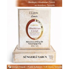 Lawin Hindistan Cevizi Doğal Süngerli Sabun – Banyo Süngeri Lif, Peeling Etkili, Zengin Köpük