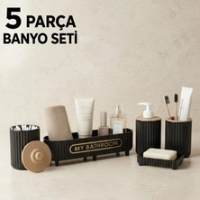 LE Paris 5 Parça Banyo Seti | Sıvı Sabunluk | Diş Fırçalık | | Katı Sabunluk | Pamukluk | Organizer