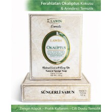 Lawin Okaliptüs Özlü Doğal Süngerli Sabun – Banyo Süngeri Lif, Peeling Etkili, Zengin Köpük