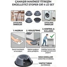MAİN SHOP Main Shop Çamaşır Makinesi Ayak Titreşim Gürültü Engelleyici Stoperi 4'lü Kaydırmaz Vantuzlu M-541