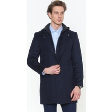 Dewberry Erkek Palto Yün Polyester Malzemeden Lacivert Renk M Beden Şık Tasarım Plt8376