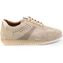 Bambi Bej Hakiki Deri Erkek Sneaker E01811042702