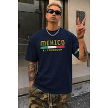 Tarz Cool Erkek Regular Baskılı Tişört Mexico Yazılı %100 Pamuk Rahat Kesim T-Shirt