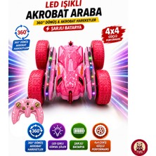 Giffy Oyuncak LED Işıklı 360° Akrobat Uzaktan Kumandalı Araba Şarjlı 4x4 Off Road Dublör Oyuncak Araba