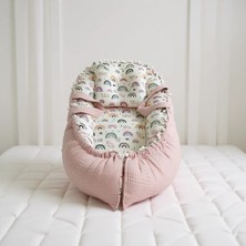 Buse Baby Home Pembe Babynest Ana Kucağı %100 Pamuk 0-10 kg Taşıma Kapasitesi ile Konforlu Kullanım
