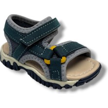Arzen Bebe 227-26 Cırtlı Anatomik Erkek Çocuk Sandalet Petrol Gri 26-30