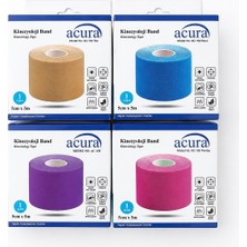 Acura Yüz & Vücut Uyumlu Hipoalerjenik Kinesio Tape 5m x 5cm (4 Adet)