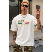 Tarz Cool Erkek Regular Baskılı Tişört Mexico Yazılı %100 Pamuk Rahat Kesim T-Shirt