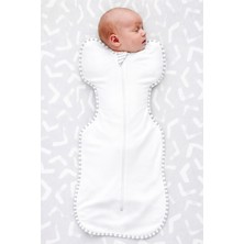 Minuche Bebek (3-6 Ay) Uyku Tulumu Beyaz - Yenidoğan Bebekler Için 1.0 Tog Kundak - Eller Serbest Uyku