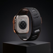 bbtech Apple Watch Series 11/10/9/8/7/6/ultra3-2/se3-2 Uyumlu 49/46/45/44MM Premium Silikon Çift Renk Kordon Esnek Leke Tutmaz Rengi Solmaz Kararmaz Silinebilir Akıllı Saat Kayış