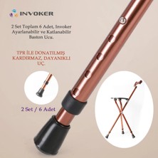 PremiumPort Katlanabilir Ayarlanabilir Baston Ucu, Tpr Kaydırmaz, Dayanıklı, 6'lı Set