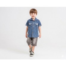 MerciTech Kids Erkek Kısa Kol Kot ve Kaprili Alt-Üst Takım