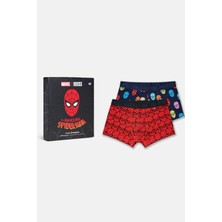 Happy Socks -  Çok Renkli Spıder-Man Desenli 2\'li Boxer Seti