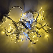 Sunlight Saçak LED Perde Aydınlatma Beyaz Kablo 2m Dış Mekan Gün Işığı Beyaz Flaş 30,50,70CM