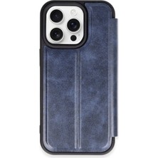 Iphone 15 Pro Max Kılıf Flip Cover - Lacivert