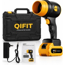 Qifit 48V Şarjlı Hava Üfleyici Turbo Fan – Kablosuz Toz Temizleme Makinesi, Güçlü Yaprak Üfleme & Araç Temizleme Cihazı