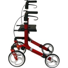 PremiumPort Büyük Tekerli Kırmızı Hasta Yürüteci, Konfor ve Güvenle Kullanım