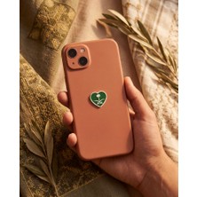 Zaytoon Metal Sticker Telefon Arka Süsü Kalp Suudi Arabistan Amblemi 3D Kabartmalı
