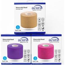 Acura Yüz & Vücut Uyumlu Hipoalerjenik Kinesio Tape 5m x 5cm (3 Adet)