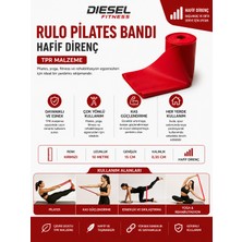Diesel Fitness Rulo Pilates Bandı Hafif Direnç Kırmızı Tpr Egzersiz Bandı