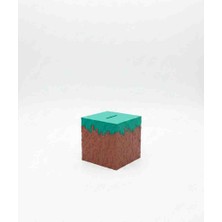 Multiogz Minecraft Grass Block Kumbara - 3D Baskı Dekoratif Para Kutusu - Oyuncu Odası Hediyelik